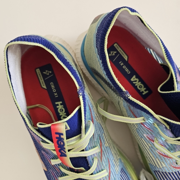Hoka Cielo X1 Carbon Fiber Plate Evening Sky/Lettuce Ultra-Fast Road Racer Shoes - Picture 8 of 10